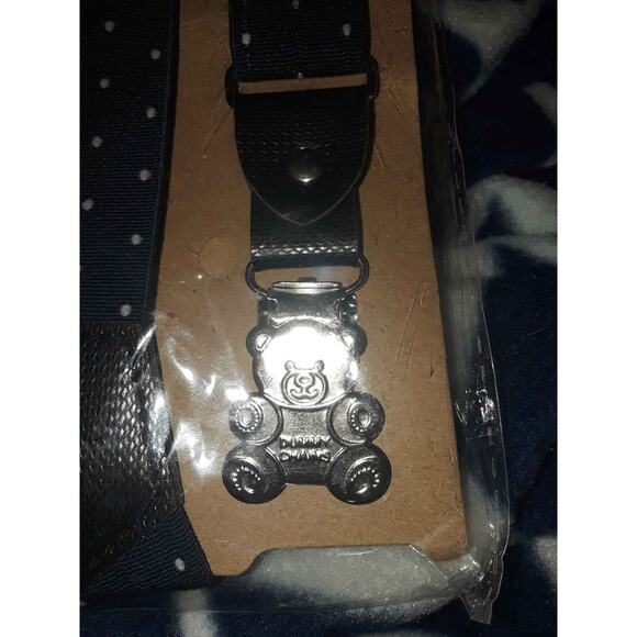 Boys Navy Blue Polka Dot Suspenders with Matching Blue Bow Tie - Picture 4 of 4